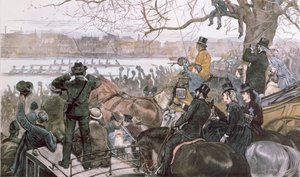 オックスフォードとケンブリッジのボートレース、1871 作： William Crimea Simpson